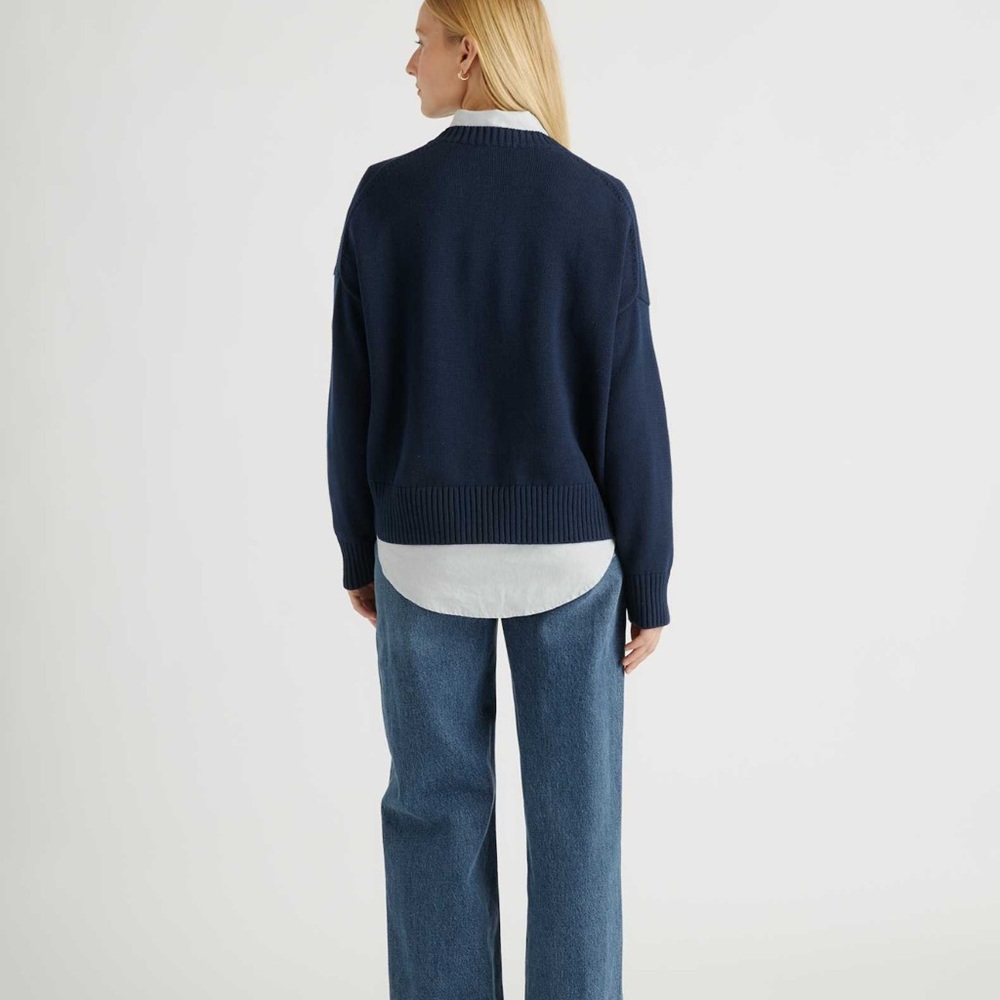 100% Organic Cotton Boyfriend Crew Sweater - Picture 2 of 3